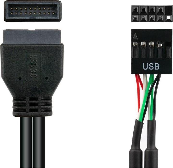 Image du produit Varia SO-33840 - Adapter intern USB 3.0 Pin-Header Stecker an USB 2.0 Pin-Header Buchse, schwarz, 0,15m