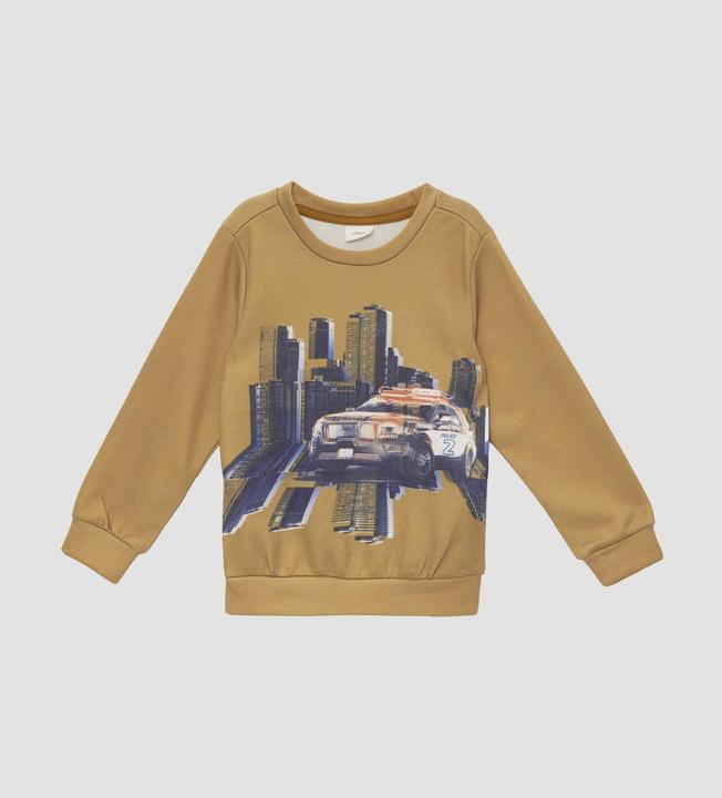 Produktbild s.Oliver Sweatshirt Sweatshirt mit Print und Rippbündchen (140)