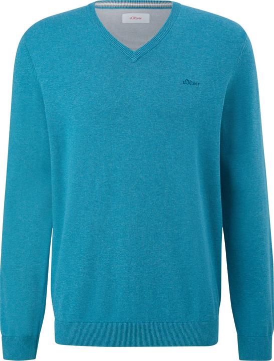 Produktbild s.Oliver Strickpullover Strickpullover mit Logo-Stickerei (3XL)