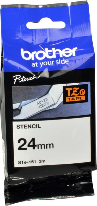 Brother STe 151 Stamp band (2.40 cm, Black, Transparent, White)