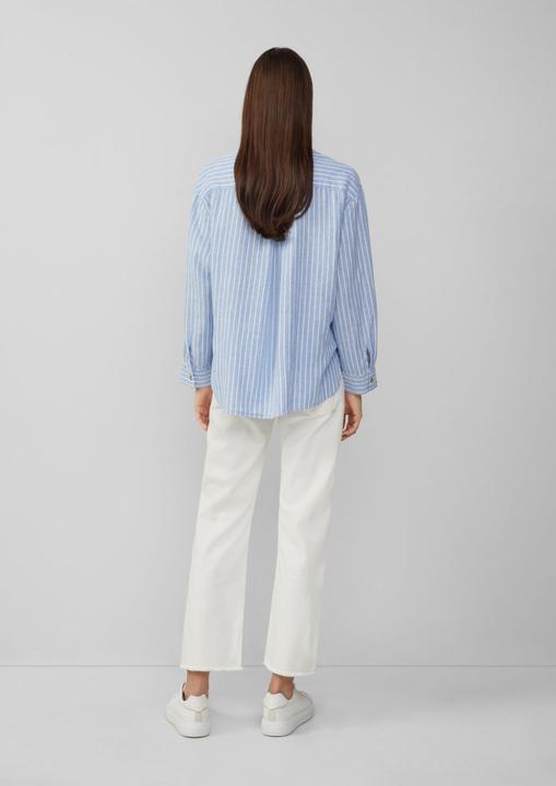 Actual product image S.Oliver Bluse Gestreifte Bluse aus Leinenmix mit überschnittenen Schultern (48)
