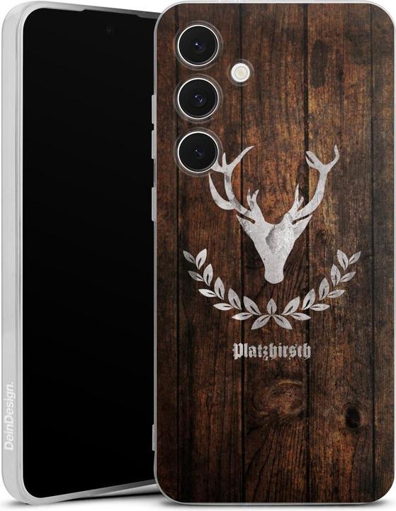 Produktbild DeinDesign Silikon Hülle für Samsung Galaxy S24 FE 5G Handyhülle Case Smartphone Schutzhülle Hirsch Holz (Samsung Galaxy S24 FE)