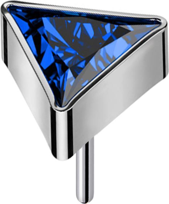 Image du produit Star Piercing Threadless triangle argent cristal bleu foncé (sans laiton, Titane)