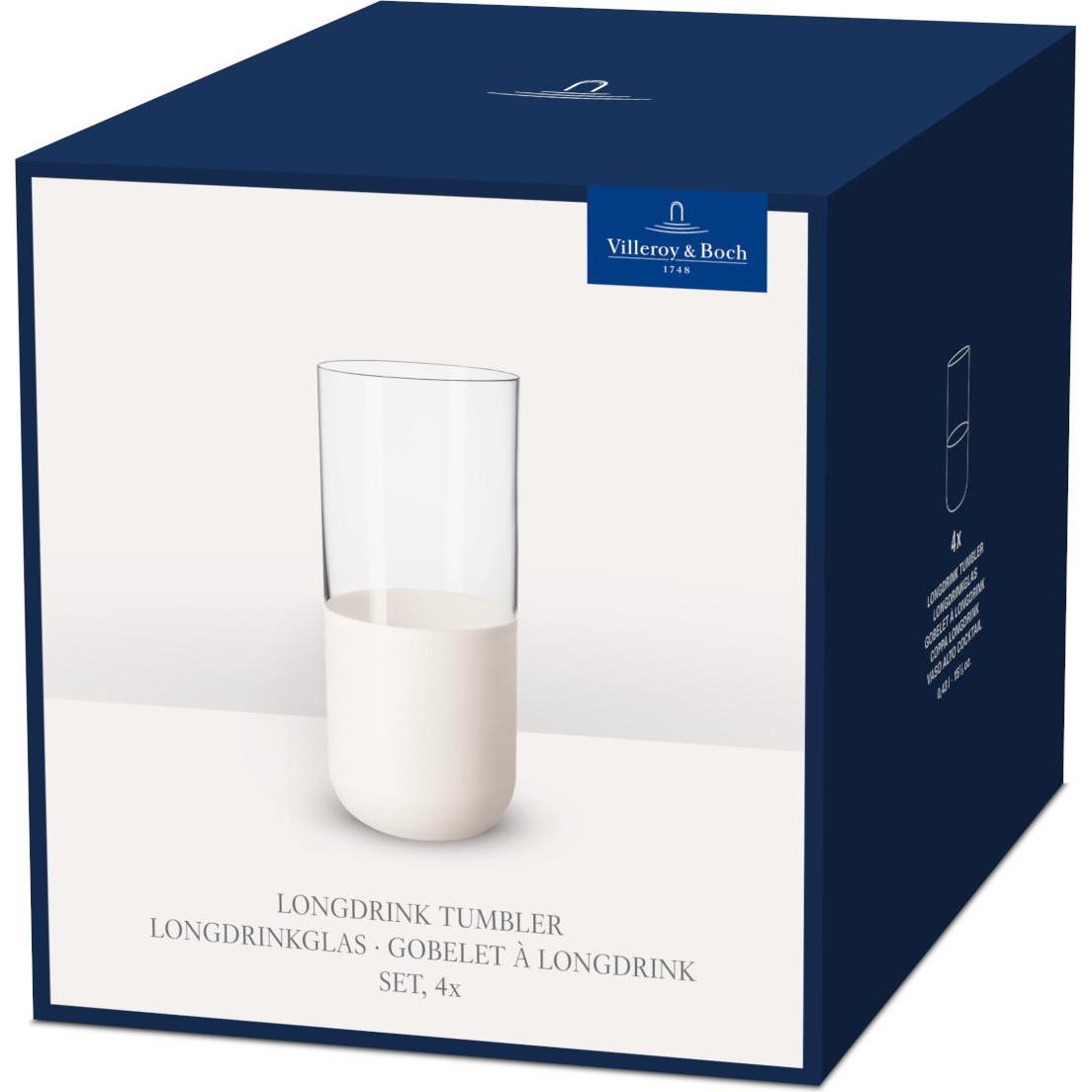 Thumbnail - Villeroy & Boch Longdrink-Glas, Set 4tlg. Manufacture Rock blanc, Trinkgläser, Weiss