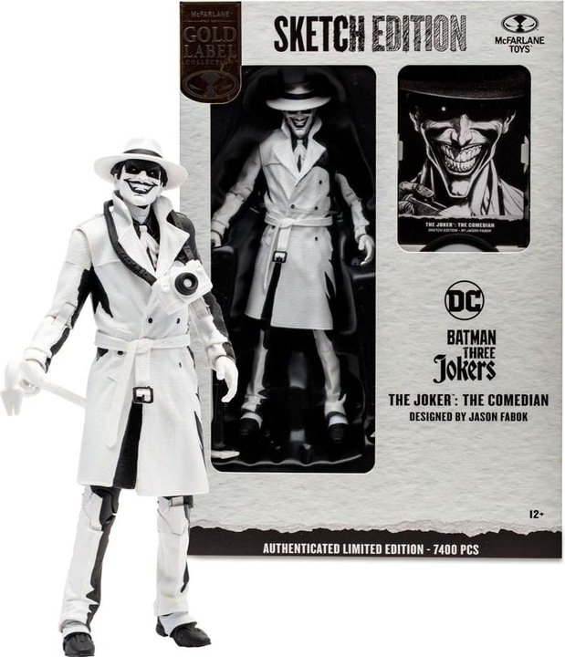 Actual product image McFarlane Batman: Three Jokers DC Multiverse Action Figure The Joker: The Comedian Sketch Edition (Gold