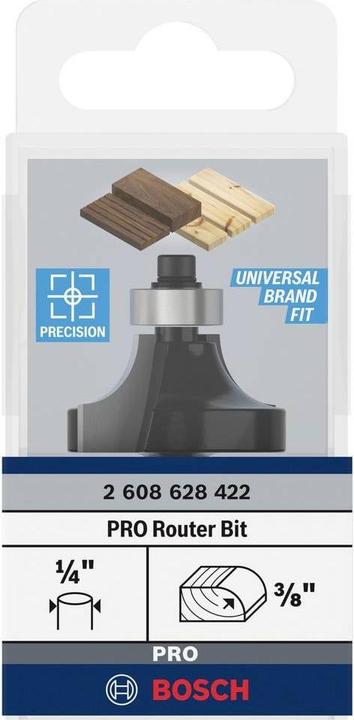 Produktbild Bosch Professional Zubehör Abrundfräser, 1/4-Zoll, R1 9,5 mm, D 31,8 mm, L 16,2 mm, G 57 mm