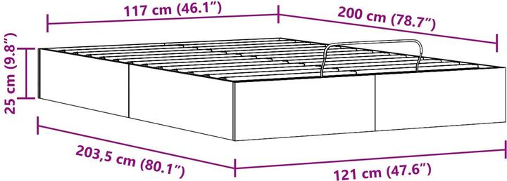 Produktbild vidaXL Aufbewahrungsbett (120 x 200 cm)