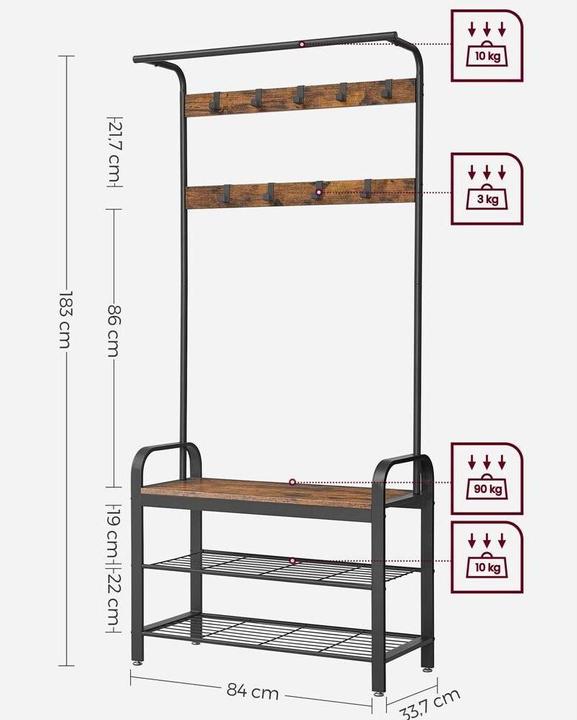 Actual product image Vasagle Wall coat rack