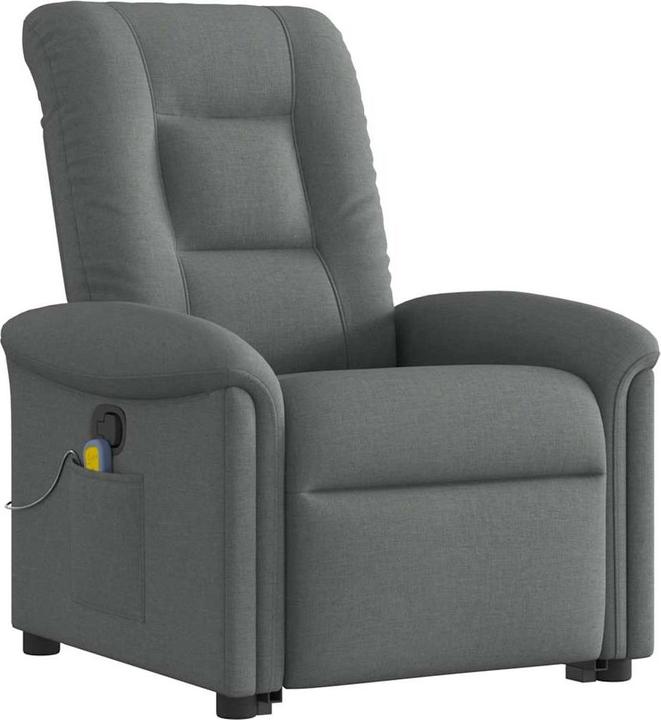 Immagine prodotto vidaXL Poltrona massaggiante con ausilio per la risalita in tessuto grigio scuro