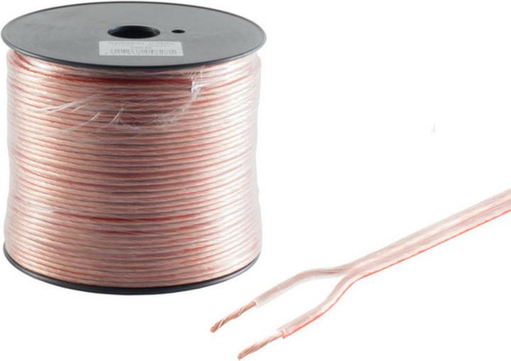 Shiverpeaks S/CONN maximum connectivity câble haut-parleur 2x0,75mm², transparent, CCA, bobine 100 m (100 m)