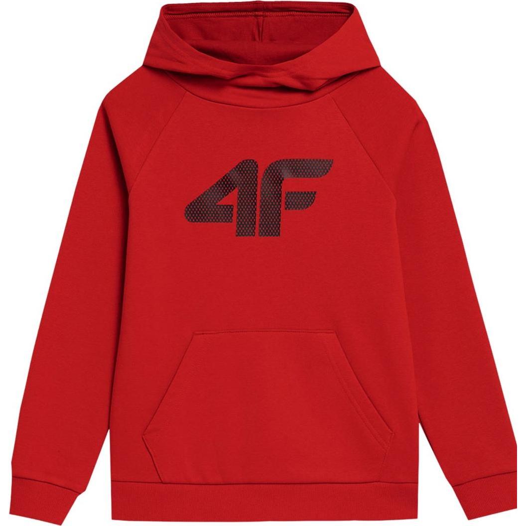 4F, Jungen, Pullover, Jungen Sweatshirt rot 4FJSS23TSWSM220 62F 140cm, Rot, (62)