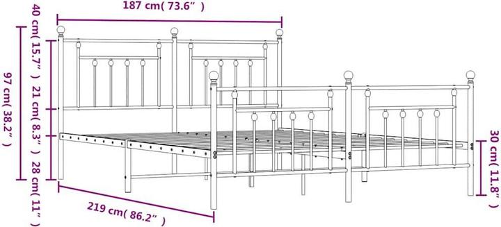 Produktbild vidaXL Bettgestell (183 x 213 cm)