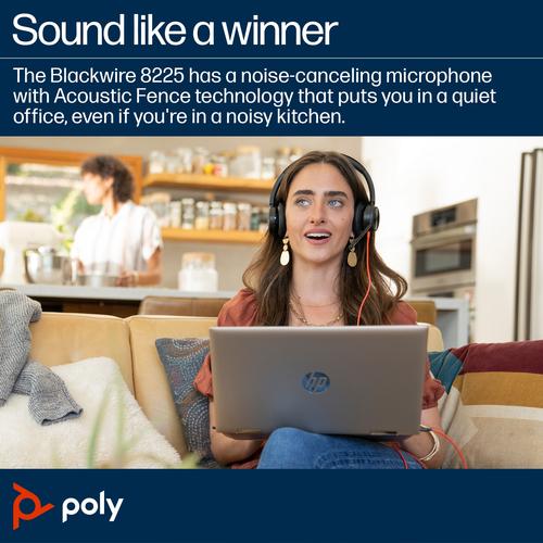 Actual product image Poly Headset Blackwire 8225 UC USB-C (Cable, USB-C)