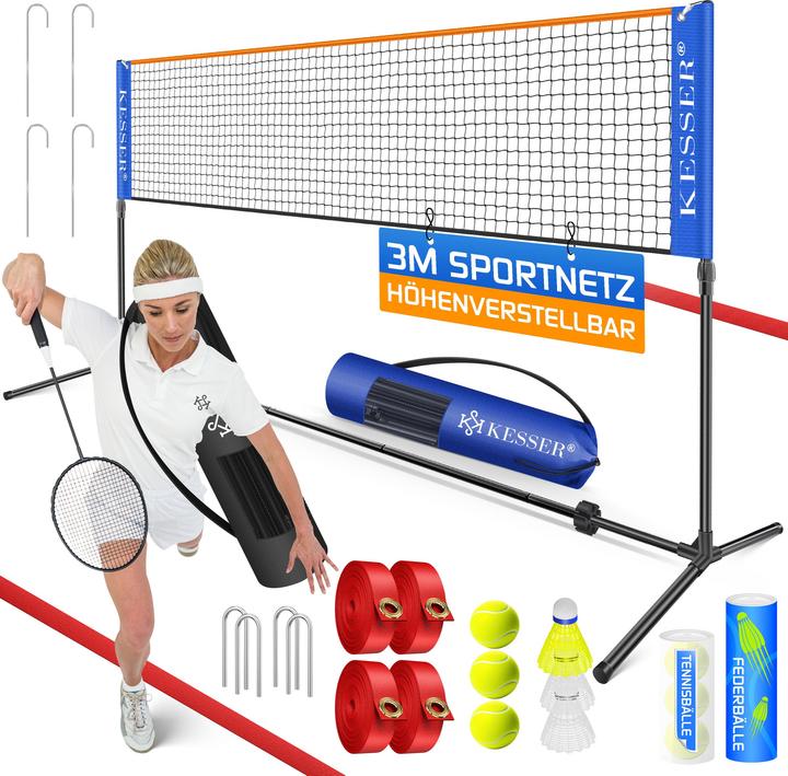 Kesser Badmintonnetz, Tennisnetz 300cm 400cm 500 cm Federball