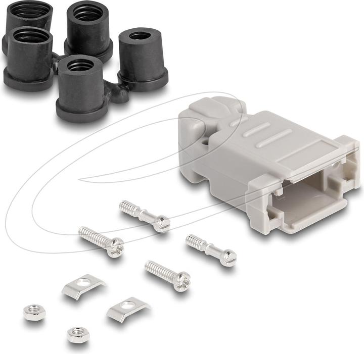 Actual product image Delock D-Sub housing for 9-pin plug / socket with rubber seal