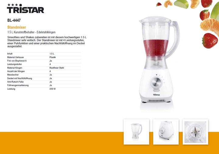 Image du produit Tristar BL-4447 Blanc (430 W)