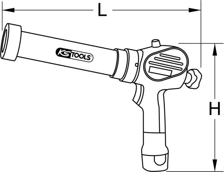 Actual product image KS Tools Cordless cartridge gun 600 ml with 1 battery and 1 charger