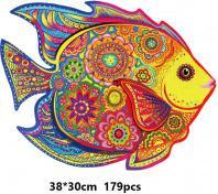 Fun trading Puzzle en bois - Mosaïque - Poisson (179 pièces)