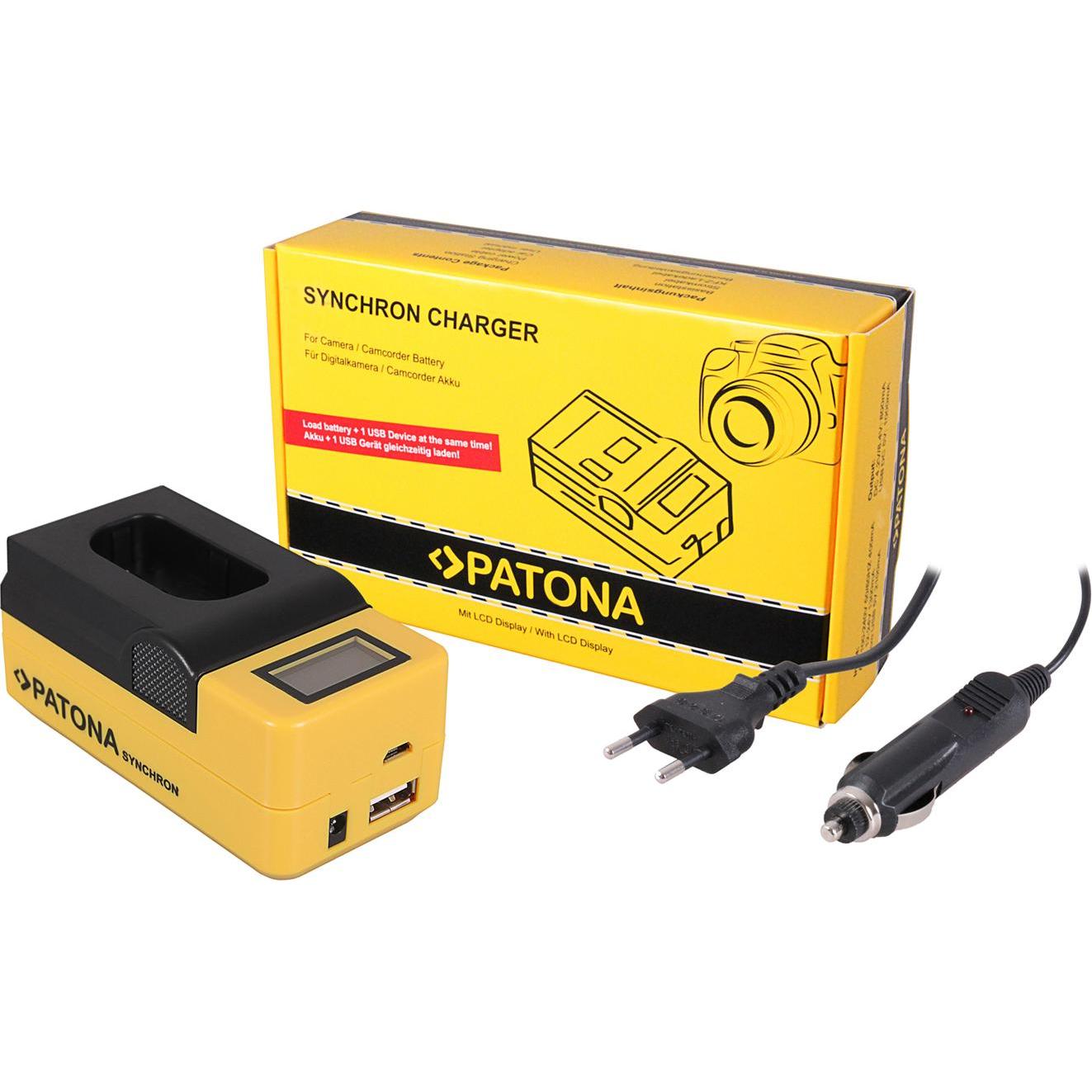 Patona Caricatore USB sincrono per Panasonic DMW-BLJ31 Lumix DC-S1 DC-S1R DC-S1H con display LCD (Caricabatterie per fotocamere), Alimentatore fotocam