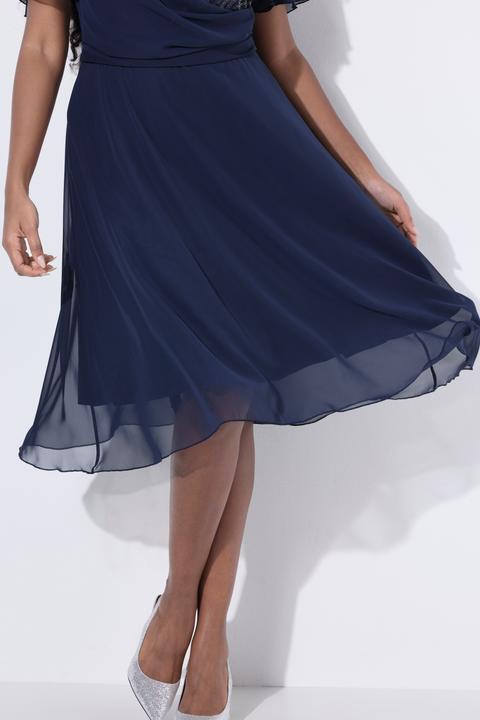 Produktbild Ulla Popken Midi-Abendkleid, Chiffon, Drapierung (52)
