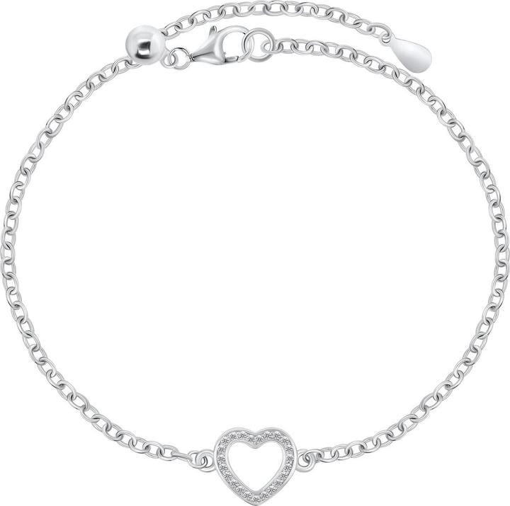 Brilio Silver - Charming silver bracelet Heart with zircons BRC80W (Silver)