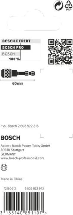 Produktbild Bosch Professional Zubehör PRO Quick Change Bit Holder Impact, 60 mm (Bit-Halter)