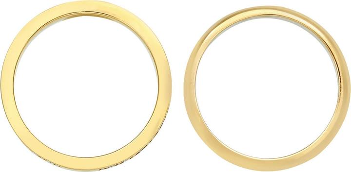 Actual product image Elli Ring Crystals Memoire Band Ring Basic Set of 2 925 Silver (58, 925 Silver)