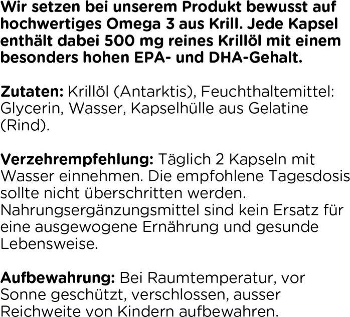 Nährwerte und Zutaten Kanela Krillöl Kapseln (100 Stk) (100 Stück, Kapseln)