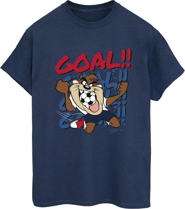 Actual product image Looney Tunes Womens/Ladies Taz Goal Goal Goal Cotton Boyfriend T-Shirt (S)