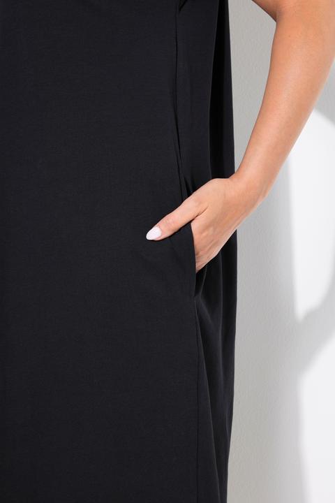 Immagine prodotto Ulla Popken Abito di jersey dal taglio oversize con scollo rotondo, brillantini e mezze maniche (46, 48)