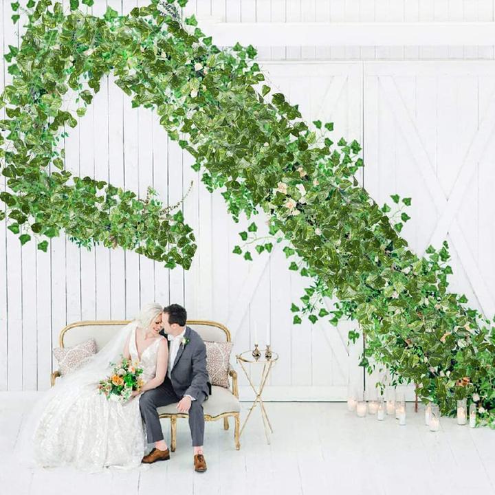 Immagine prodotto I Am Creative Deko Blumenranke Kunstblätter Girlande 12er Set (225 cm)