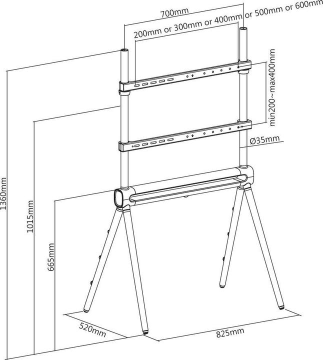 Actual product image Reflecta TV Stand Elegant 70SG (40 kg, 49" - 70")