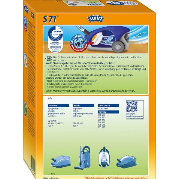 Thumbnail - Melitta Staubabsaugung S71 MP AirSpace Green Line, Staubsaugerbeutel