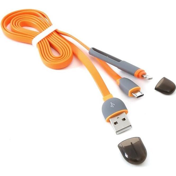 Platinet USB cable - microUSB / Lightning 1m, orange (42873) (USB 3.2 Gen 1), USB Kabel