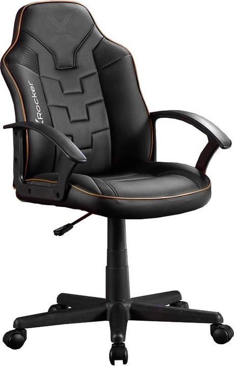 Actual product image X Rocker Chaise de bureau Saturn à roulettes et mi-dossier Noire/Dorée