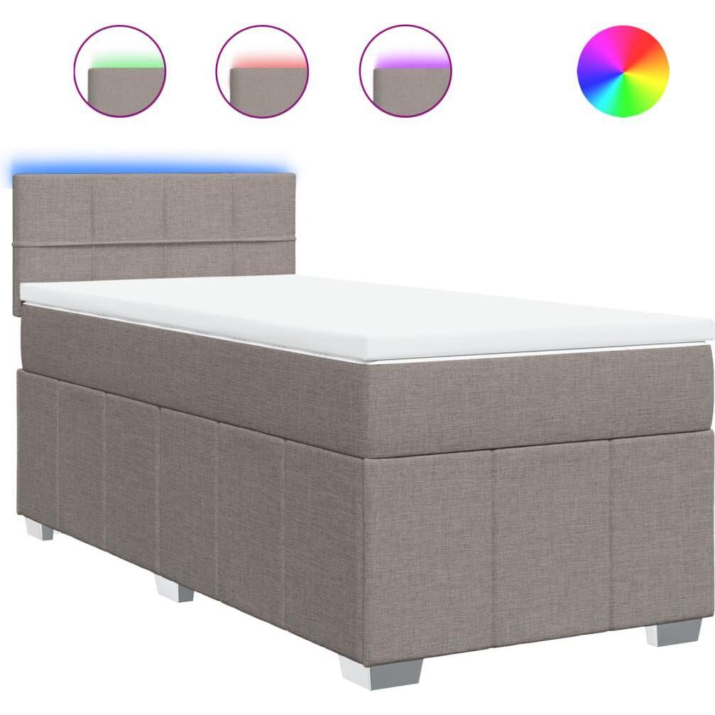 Thumbnail - VidaXL, Bett, Bo x springbett mit Matratze 90 x 190 cm Stoff (90 x 190 cm)