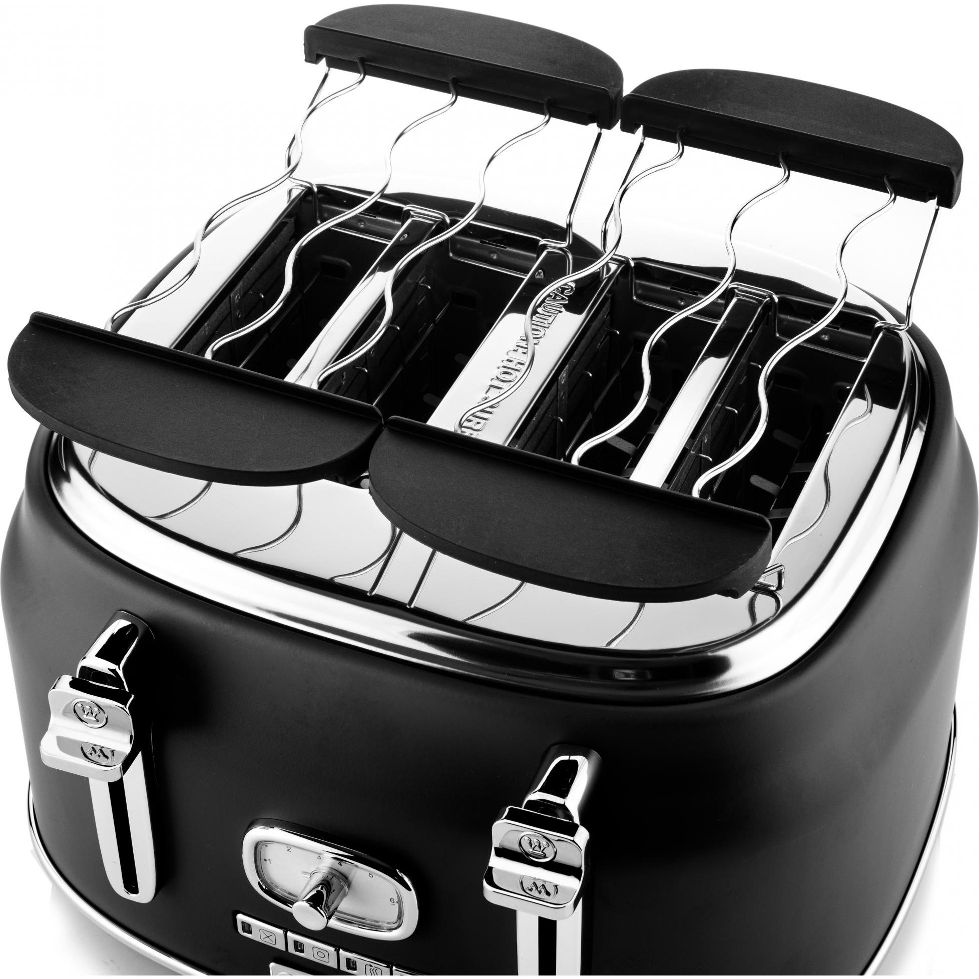 Thumbnail - Westinghouse Retro Frühstücksset, 4-Schlitz Toaster, Wasserkocher, Stabmixer, Stabmixer, Schwarz