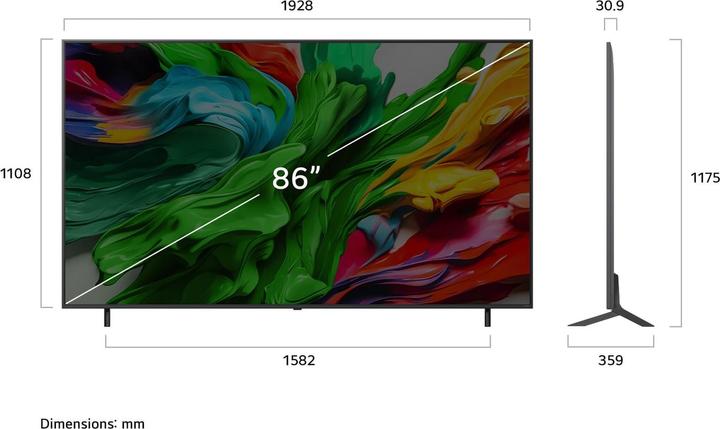 Actual product image LG 86QNED85A6C (86", QNED85, QNED, 4K, 2025)
