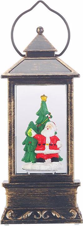 Actual product image Infactory Deko-LED-Laterne mit Schneewirbel, Weihnachtsmann und Tannenbaum