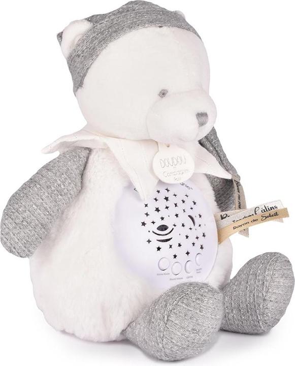 Actual product image Doudou et Compagnie Nachtlicht Sterne & Musik, Bär silber 19cm