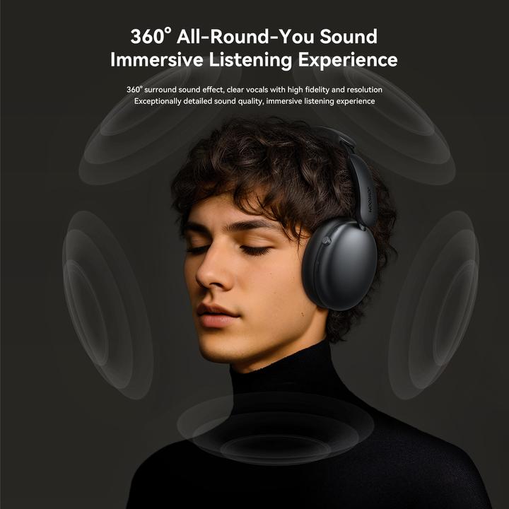 Image du produit Joyroom J-Head Series JR-JH1 Hybrid ANC Wireless Headphones-Noir (ANC, Filaire, Sans fil)