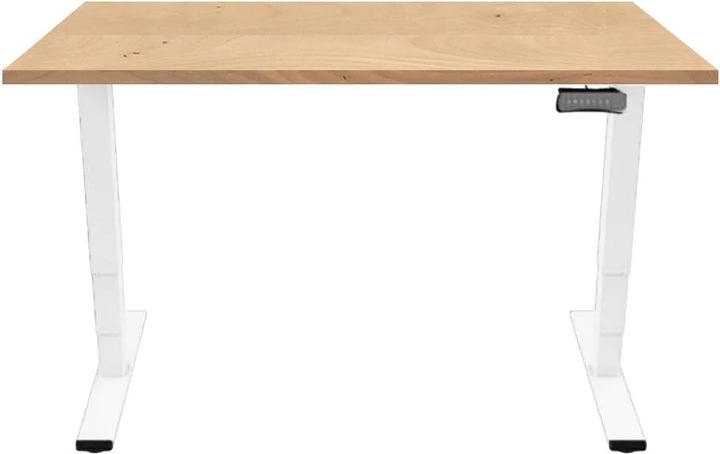 Actual product image Contini Office table 160cm, height adjustable - white/maple (160 x 80 x 130 cm)