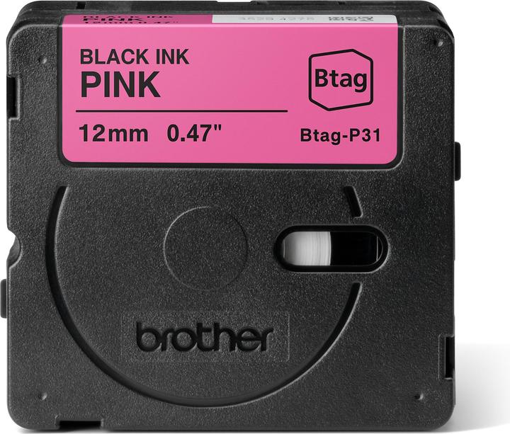 Actual product image Brother Btag (1.20 cm, Black, Pink)