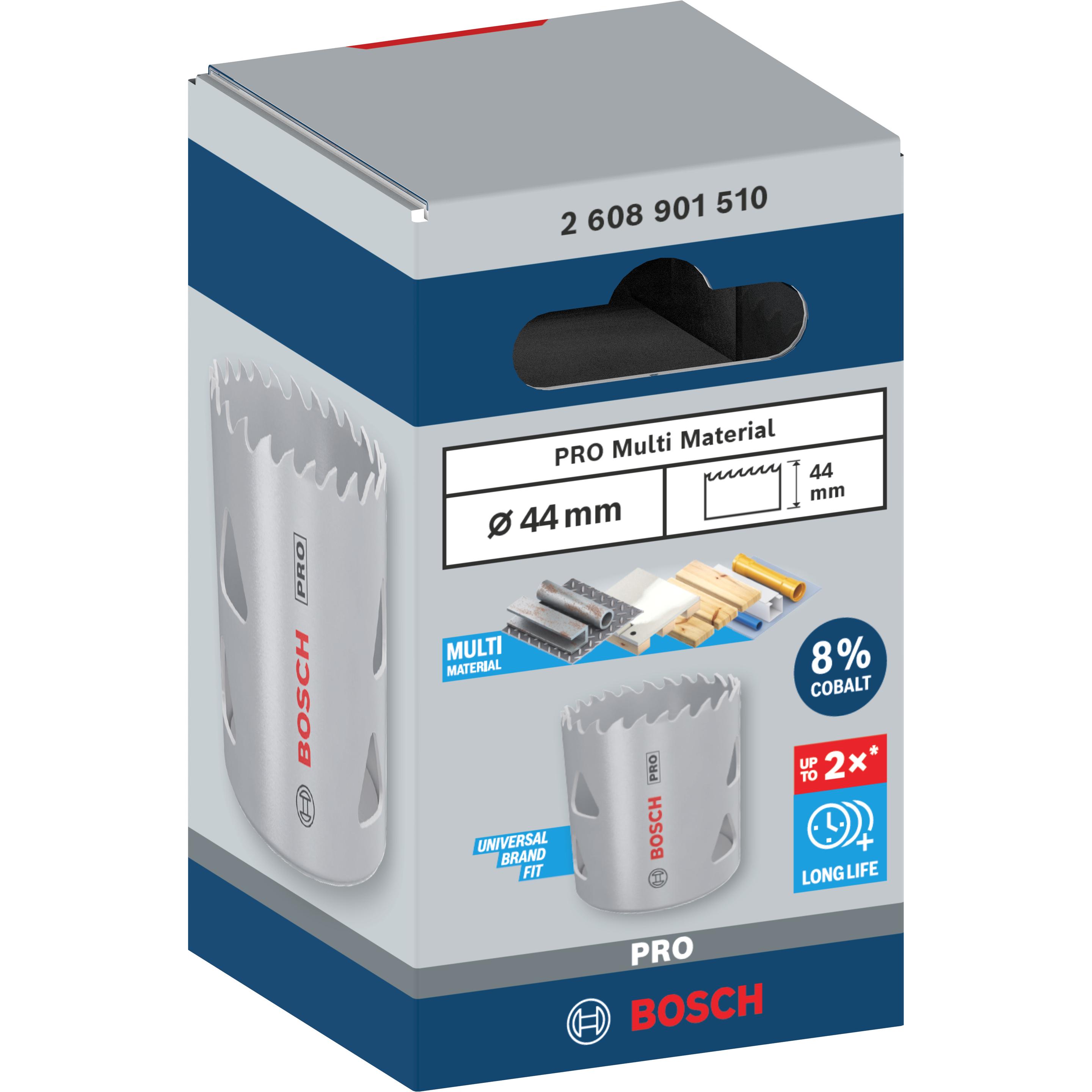 Thumbnail - Bosch Professional Zubehör, Lochsäge, PRO Multi Material Lochsäge, 44 mm, mit Gewinde (44 Millimeter)