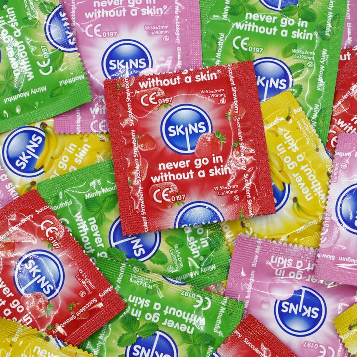 Actual product image Skins Condoms Flavours Assorted FOIL (BAG 500) (500 pcs.)