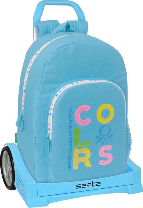 Produktbild Benetton Schulrucksack mit Rädern Spring Himmelsblau 30 x 46 x 14 cm