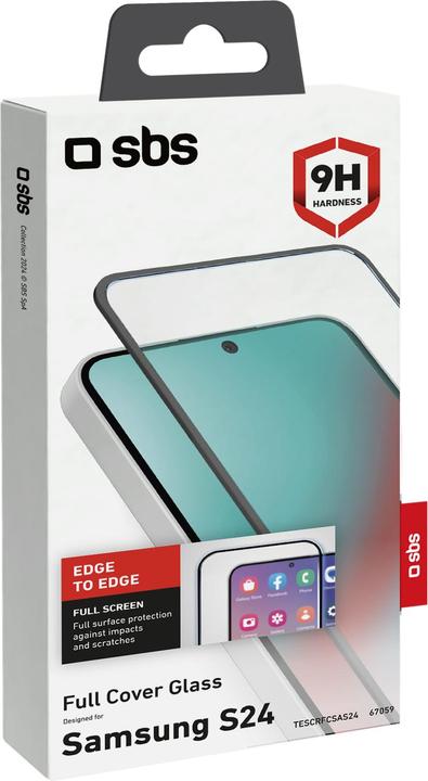 Actual product image SBS Glass screen protector full cover for Samsung Galaxy S24 (1 pcs., Samsung Galaxy S24)