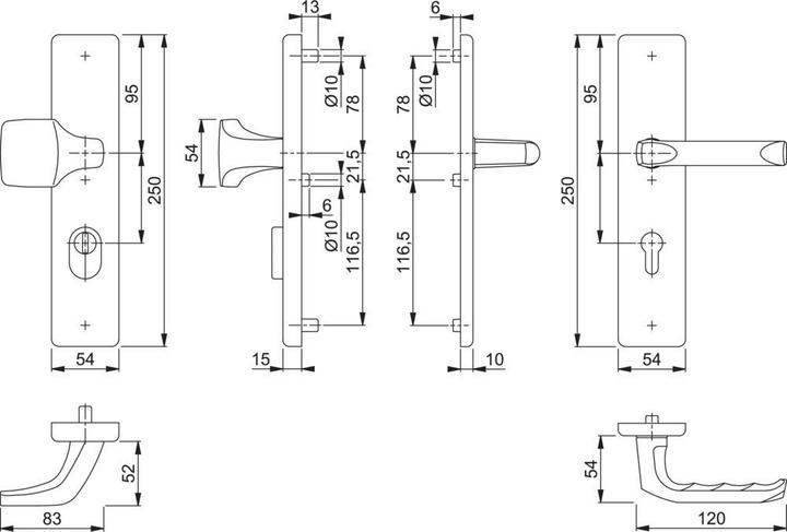 Produktbild Hoppe Schutzgarnitur London 61G/2222ZA/2210/113 (Türgriff)