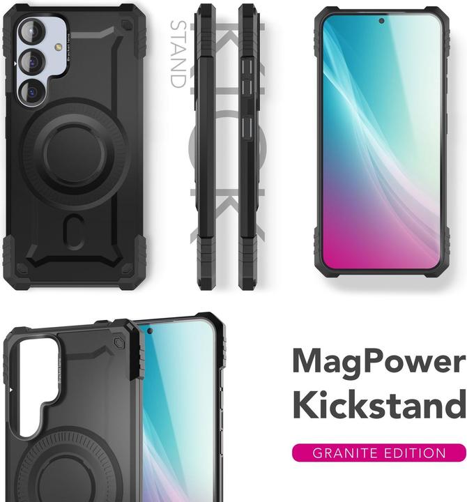 Produktbild Nalia Granite - Armor Panzer Hülle mit MagSafe Ring und Ständer - Military Hardcase (Samsung Galaxy S25)