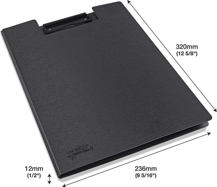 Produktbild Rapesco Klemmbrettmappe Germ-Savvy 1641 DIN A4 schwarz Kunststoff (21 x 29.5 cm)